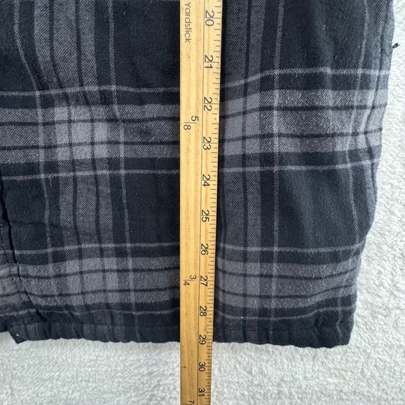 Vans Mens Plaid Sherpa Lined Flannel Shirt Jacket Size Large Black Gray - Picture 6 of 12